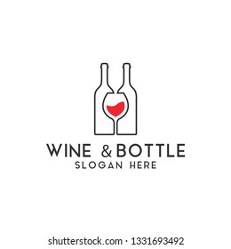 Wine bottle logo design template vector isolated illustration