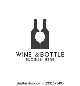 Wine bottle logo design template vector isolated illustration