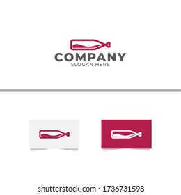 Wine Bottle Logo Design Vector Template