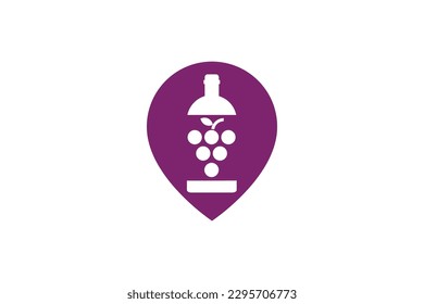 Wine bottle logo design vector purple