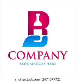 wine bottle logo of letter r