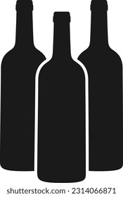 icono del vector del logotipo de la botella de vino