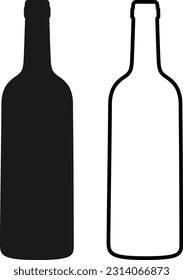 wine bottle logo vector icon