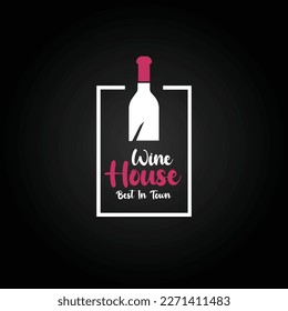 Wine bottle logo Winehouse icon