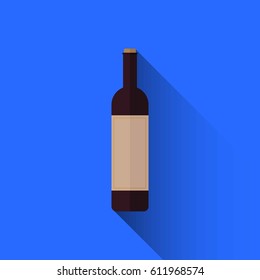 Wine Bottle with Long Shadow