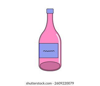 Wine Bottle. Wine Lover. Wine festival. Vector.