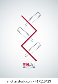 wine bottle menu list design vector background