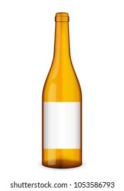 Wine bottle on a white background. Vector illustration.