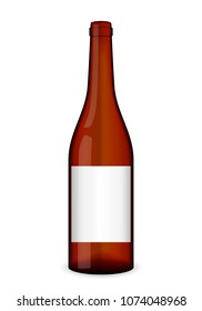 Wine bottle on a white background. Vector illustration.