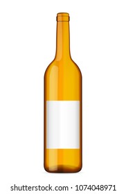 Wine bottle on a white background. Vector illustration.