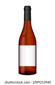 Wine bottle on a white background. Vector illustration.