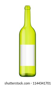 Wine bottle on a white background. Vector illustration.
