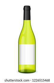 Wine bottle on a white background. Vector illustration.
