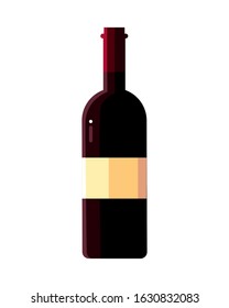 wine bottle on white background vector illustration design