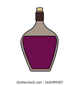 wine bottle on white background. vector illustration design.