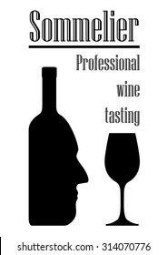 wine bottle on a white background