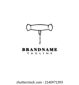 wine bottle opener corkscrew logo icon cute template modern vector illustration
