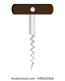 wine bottle opener front view over isolated background,vector illustration