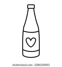 Wine bottle Outline bold Vector Icon which can be easily modified or Edited