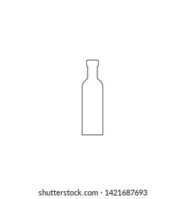 Wine bottle outline icon isolated on white background. Vector illustration.