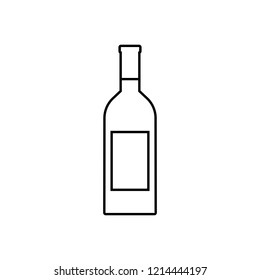 Wine bottle outline icon, modern minimal flat design style, vector illustration.