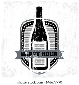 wine bottle over white background vector illustration