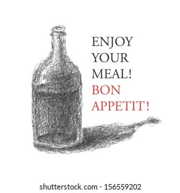 wine bottle over white background. vector illustration eps8