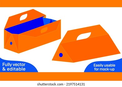 Plantilla de línea de caja de embalaje de botellas de vino y diseño de caja 3d