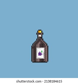 Wine Bottle Pixel Style Stock Vector (Royalty Free) 2138184615 ...