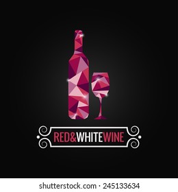 wine bottle poly design background