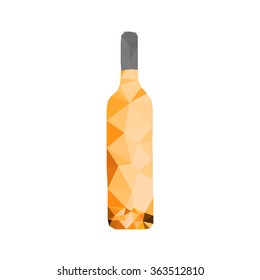 diseño de polígono de botella de vino fácil de editar