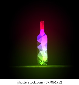 diseño de polígono de botella de vino fácil de editar