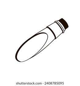 wine Bottle Pourer outline black and white vector illustration