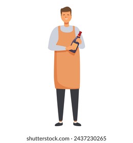 Wine bottle present icon cartoon vector. Farmer cellar glass. Wine production