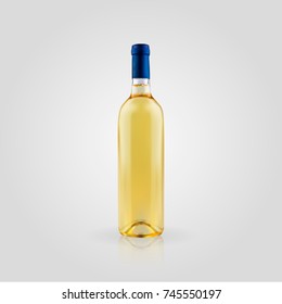 Wine bottle in a realistic style isolated on white background. 3d. Stock - Vector illustration for your design and business