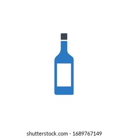 Wine bottle related vector glyph icon. Isolated on white background. Vector illustration.