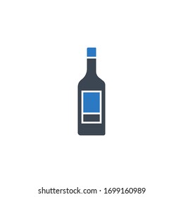 Wine bottle related vector glyph icon. Isolated on white background. Vector illustration.