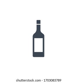 Icono de glifo vectorial relacionado con botella de vino. Aislado sobre fondo blanco. Ilustración vectorial.