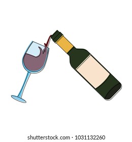 Wine bottle serving on cup