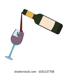 Wine bottle serving on cup