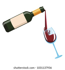 Wine bottle serving on cup