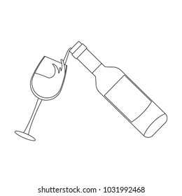 Wine bottle serving on cup