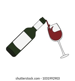 Wine bottle serving on cup