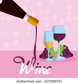 Wine bottle serving on cup