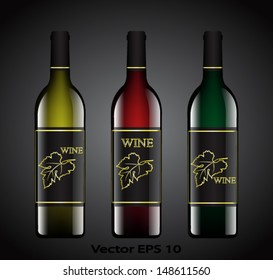 wine bottle set / vector illustration eps 10