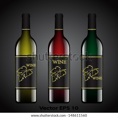 wine bottle set / vector illustration eps 10