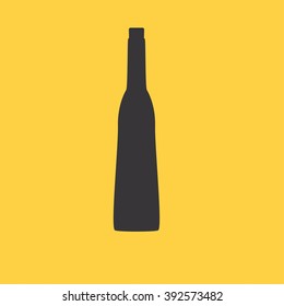wine bottle sign. Silhouette