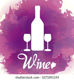 Wine bottle silhouette