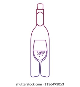 wine bottle silhouette with cup