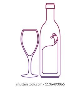 wine bottle silhouette with cup
